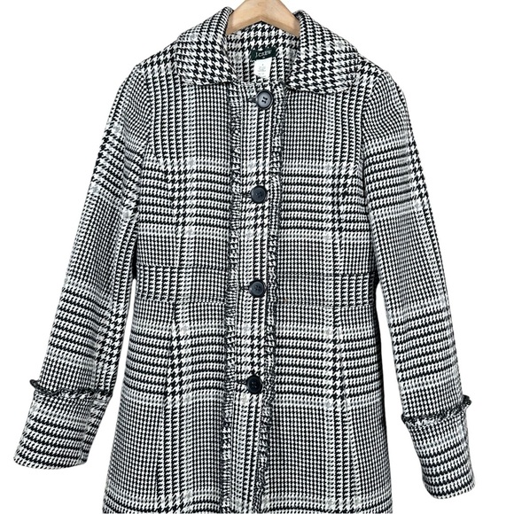 J. Crew Monochrome Checkered Trench Coat - Picture 3 of 11